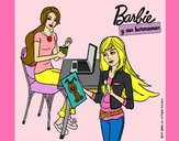 Dibujo Barbie y su hermana merendando pintado por annycristi