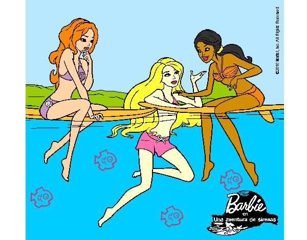 Dibujo Barbie y sus amigas pintado por annycristi