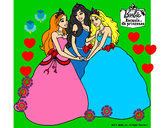 Dibujo Barbie y sus amigas princesas pintado por chicadark7