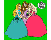 Dibujo Barbie y sus amigas princesas pintado por hanita