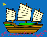 Dibujo Barco oriental pintado por queyla