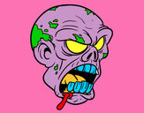 Dibujo Cabeza de zombi pintado por izan4