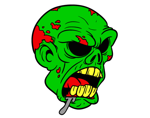 Dibujo Cabeza de zombi pintado por kpo1