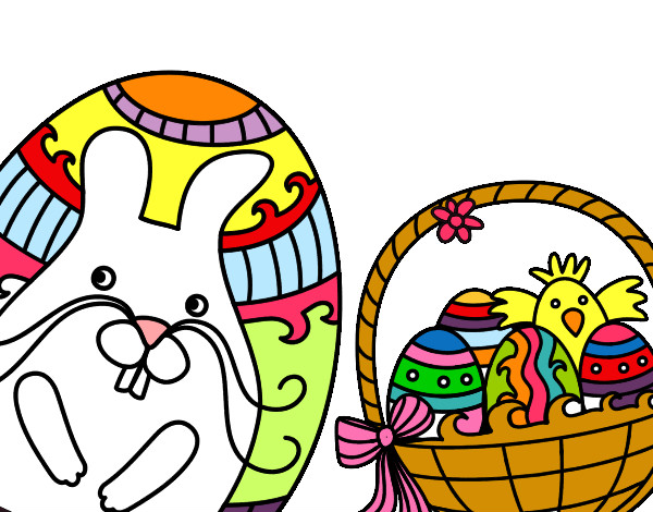 Dibujo Cesta con huevos de pascua pintado por yesica7490