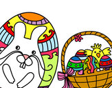 Dibujo Cesta con huevos de pascua pintado por yesica7490