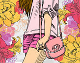 Dibujo Chica con bolso pintado por Barbie159