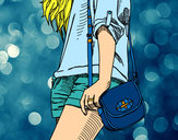 Dibujo Chica con bolso pintado por BugsBunny0