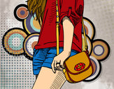 Dibujo Chica con bolso pintado por sirenatica