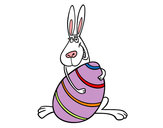 Dibujo Conejo abrazando un huevo pintado por yesica7490
