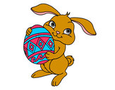 Dibujo Conejo con huevo de pascua pintado por yesica7490