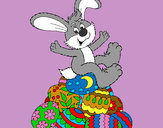 Dibujo Conejo de Pascua pintado por queyla