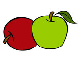Dibujo Dos manzanas pintado por Oihanko