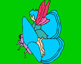 Dibujo Duende y mariposa pintado por agus1