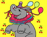 Dibujo Elefante con 3 globos pintado por ALEJANDRON