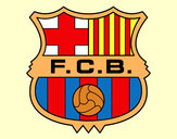 Dibujo Escudo del F.C. Barcelona pintado por arocena
