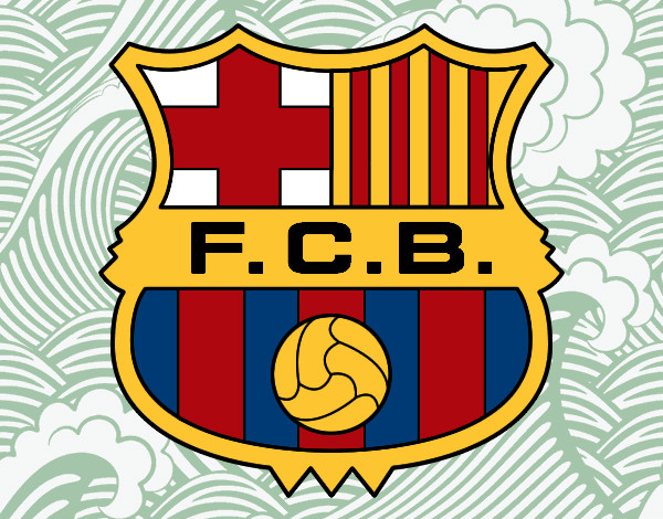 Dibujo Escudo del F.C. Barcelona pintado por lLugh