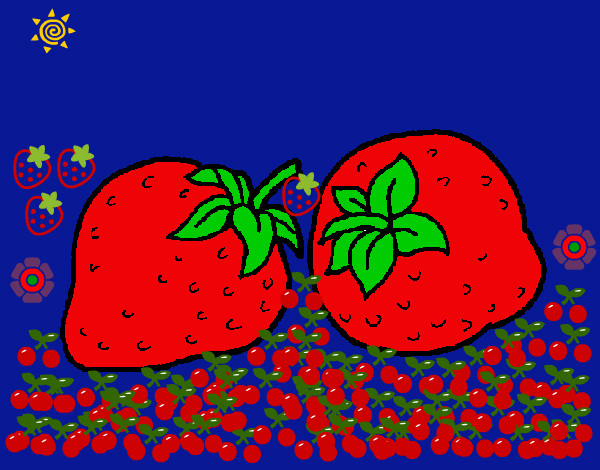 Dibujo fresas pintado por vio332