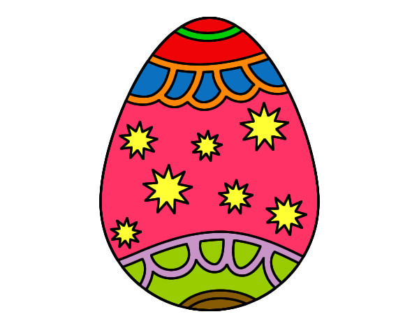 Dibujo Huevo con estrellas pintado por yesica7490