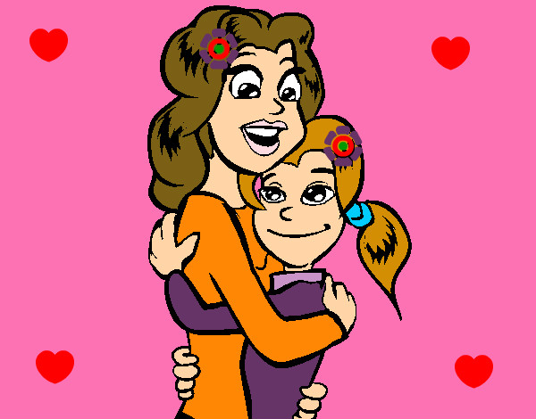 Dibujo Madre e hija abrazadas pintado por raquel99