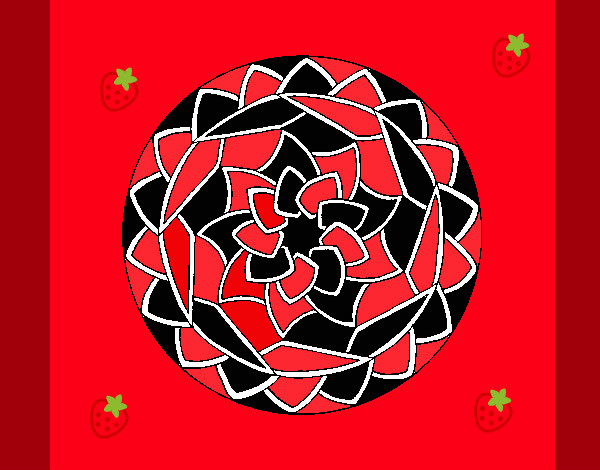 Mandala red black