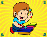 Dibujo Niño con xilófono pintado por Vittii