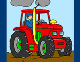 Dibujo Tractor en funcionamiento pintado por queyla