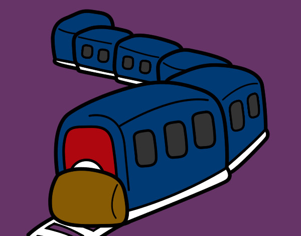 Dibujo Tren en camino pintado por CARLOSGC