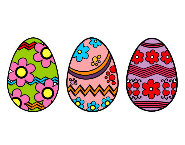 Dibujo Tres huevos de pascua pintado por yesica7490