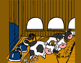 Dibujo Vacas en el establo pintado por lLugh