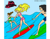 Dibujo Barbie de nuevo con sus amigas pintado por melina_222