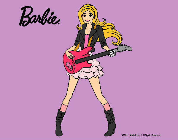 Dibujo Barbie guitarrista pintado por annycristi