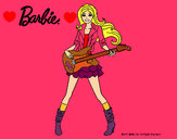 Dibujo Barbie guitarrista pintado por Mariajoo19