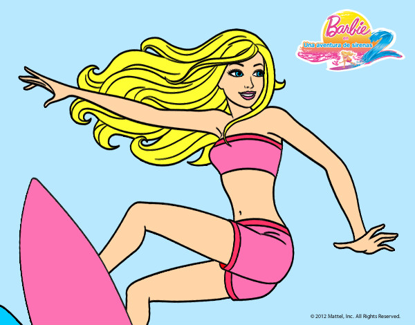Dibujo Barbie surfeando pintado por anmo10