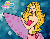 Dibujo Barbie va a surfear pintado por KathAyala