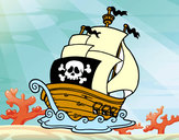 Dibujo Barco de piratas pintado por Javier-10