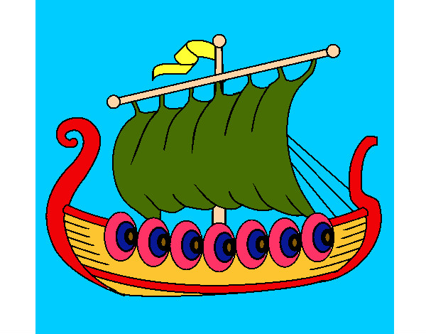 Dibujo Barco vikingo pintado por mariapavon