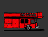 Dibujo Camión de bomberos con escalera pintado por joel10206