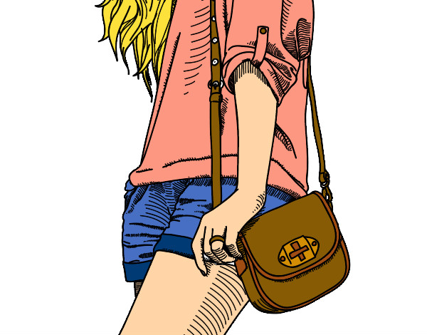 Dibujo Chica con bolso pintado por anita410