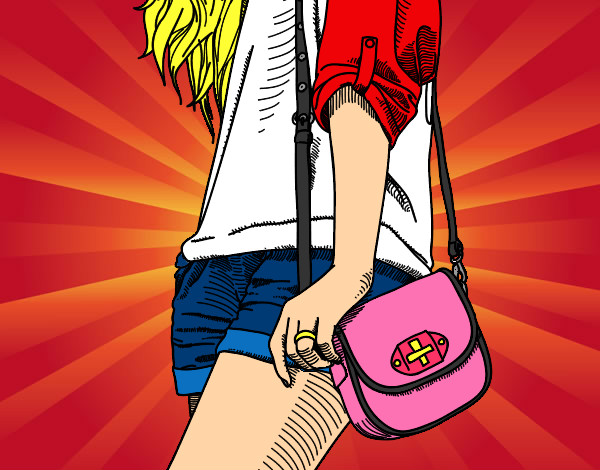 Dibujo Chica con bolso pintado por anmo10