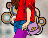Dibujo Chica con bolso pintado por DianaSwag