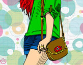 Dibujo Chica con bolso pintado por fiya2000