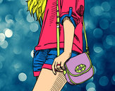 Dibujo Chica con bolso pintado por Luciia60