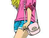 Dibujo Chica con bolso pintado por Nataly97