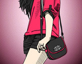 Dibujo Chica con bolso pintado por OtAkUgIrL2