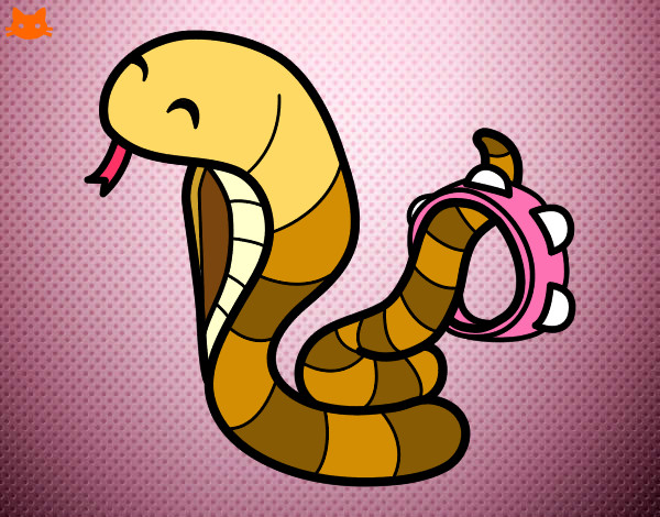 Dibujo Cobra con pandereta pintado por Flippy