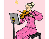 Dibujo Dama violinista pintado por JERAL