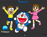 Dibujo Doraemon y amigos pintado por albica