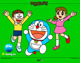 Dibujo Doraemon y amigos pintado por charito