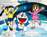 Dibujo Doraemon y amigos pintado por lovemaria