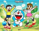 Dibujo Doraemon y amigos pintado por natalia21
